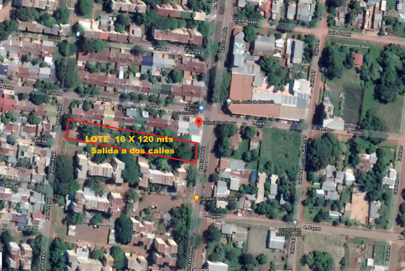 TERRENO EN VENTA EVA PERON Y B. PARERA GRAN LOTE