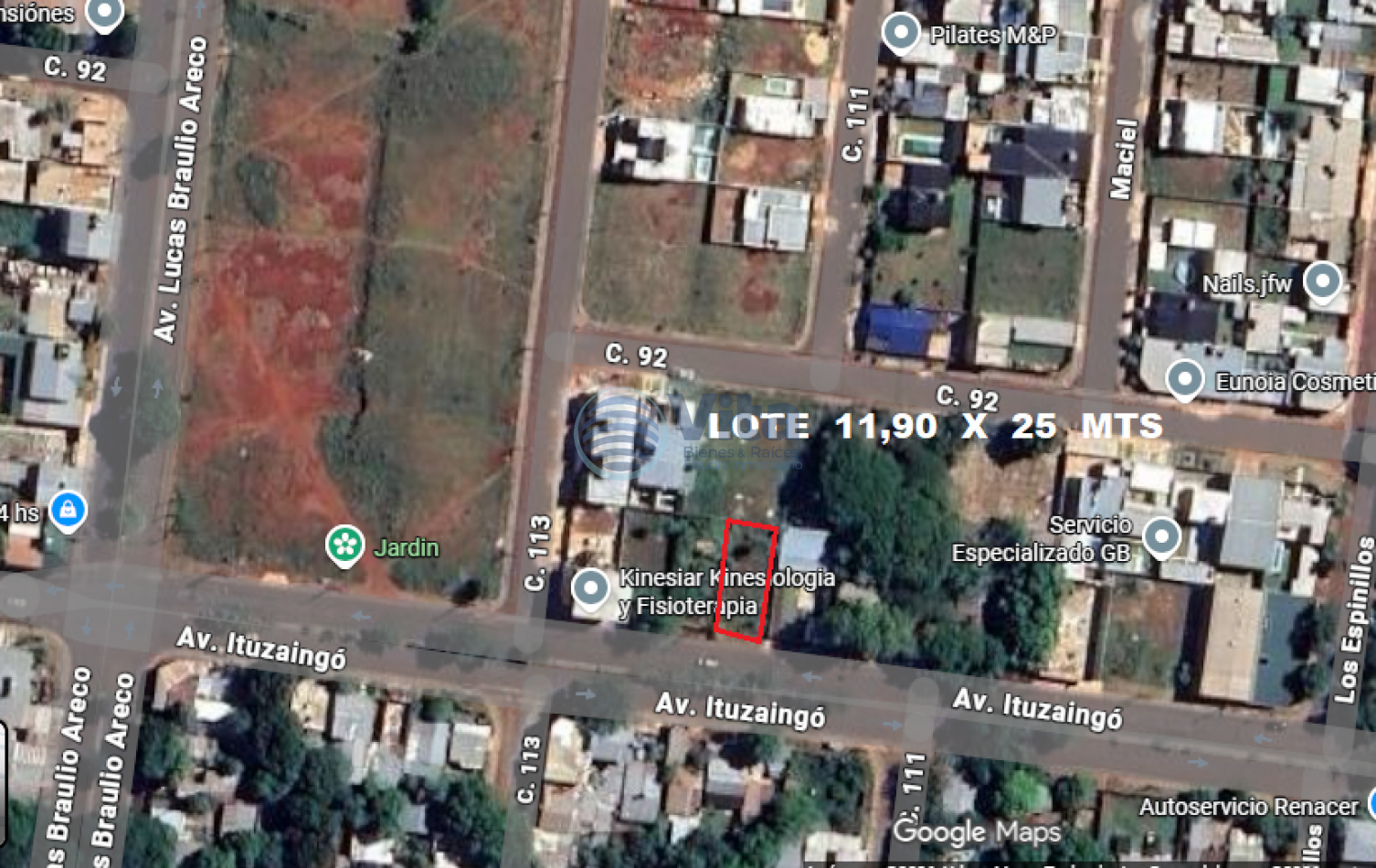 TERRENO EN VENTA Z/AV. ITUZAINGO Y AV. BRAULIO ARECO (115)