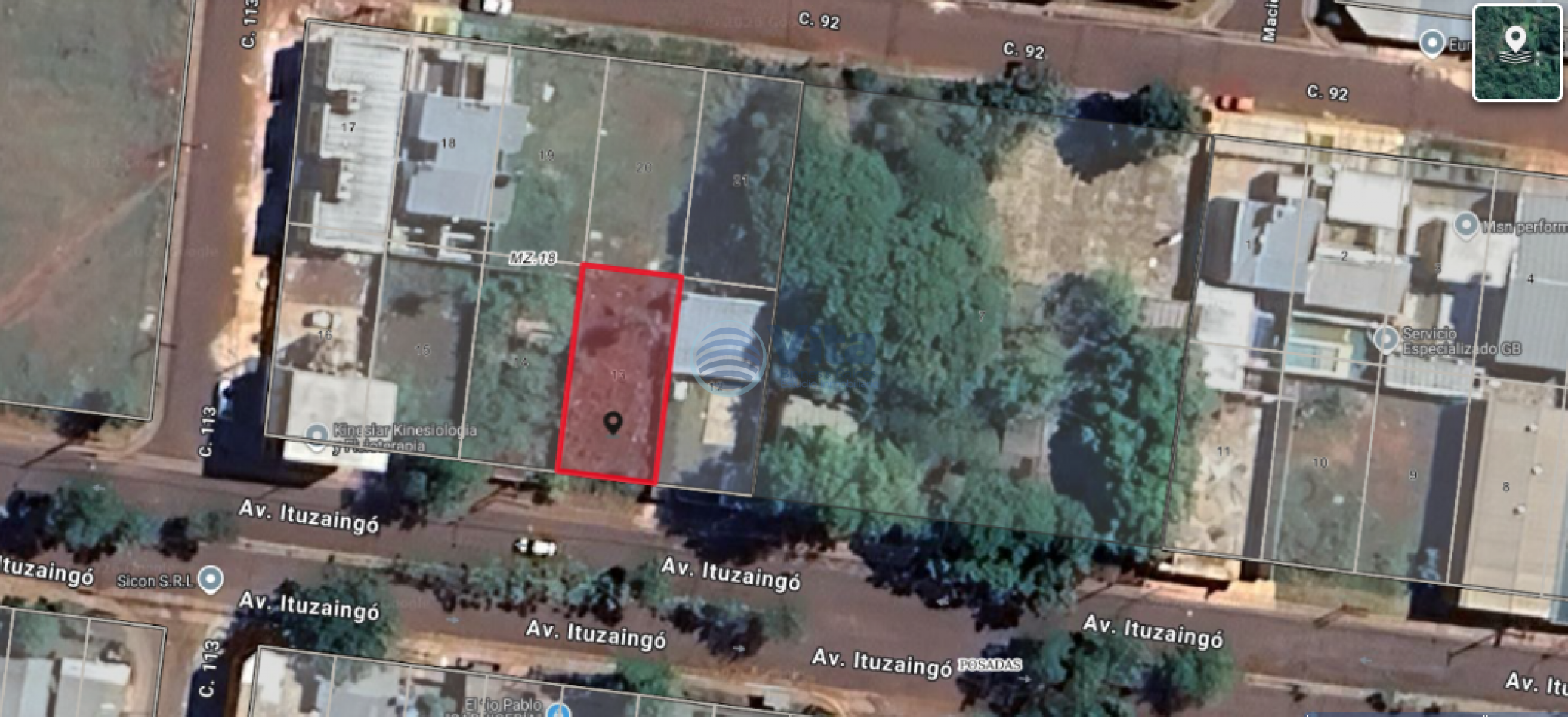 TERRENO EN VENTA Z/AV. ITUZAINGO Y AV. BRAULIO ARECO (115)