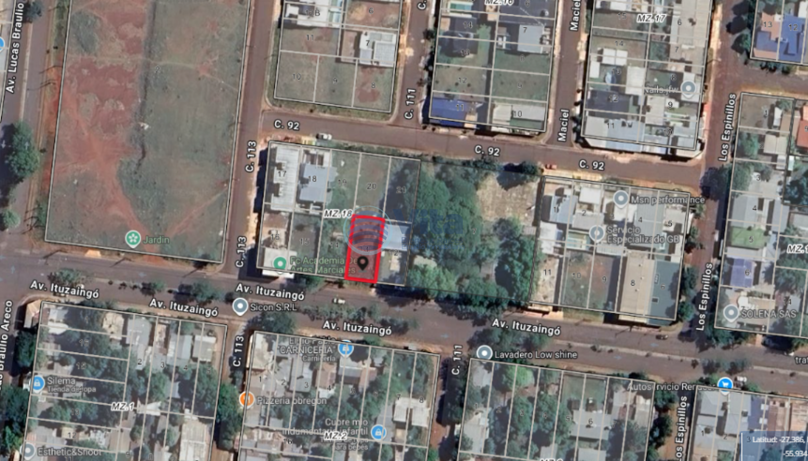 TERRENO EN VENTA Z/AV. ITUZAINGO Y AV. BRAULIO ARECO (115)