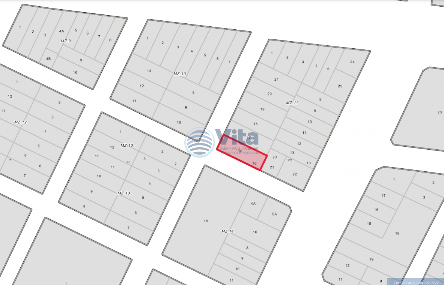 TERRENO EN VENTA  ESQUINA Z/AV. QUARANTA Y RUTA 213 