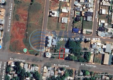 TERRENO EN VENTA Z/AV. ITUZAINGO Y AV. BRAULIO ARECO (115)